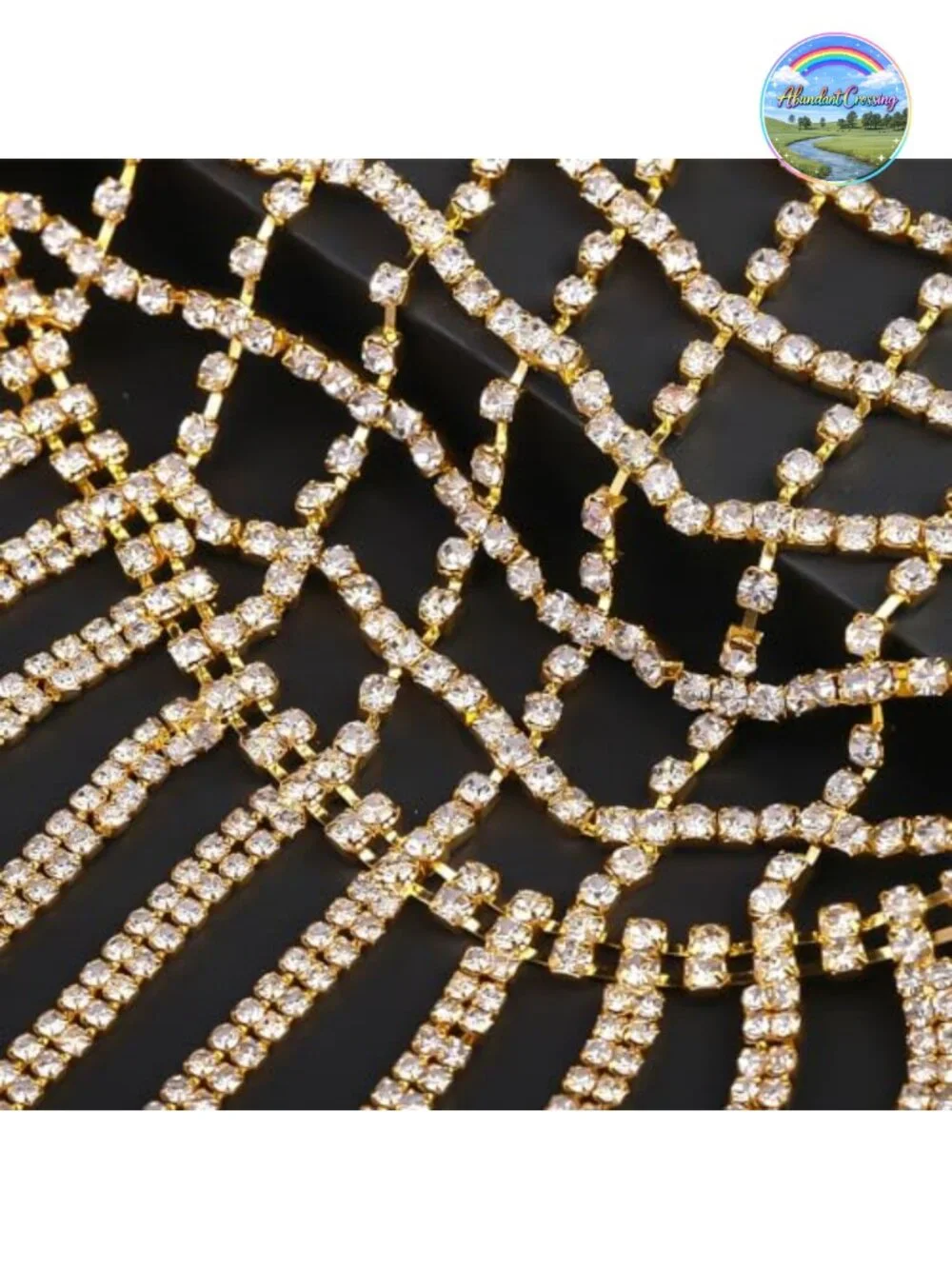 Long Rhinestone Headpiece Cap 1920s Flapper Tassel Crystal Head Chain Gatsby